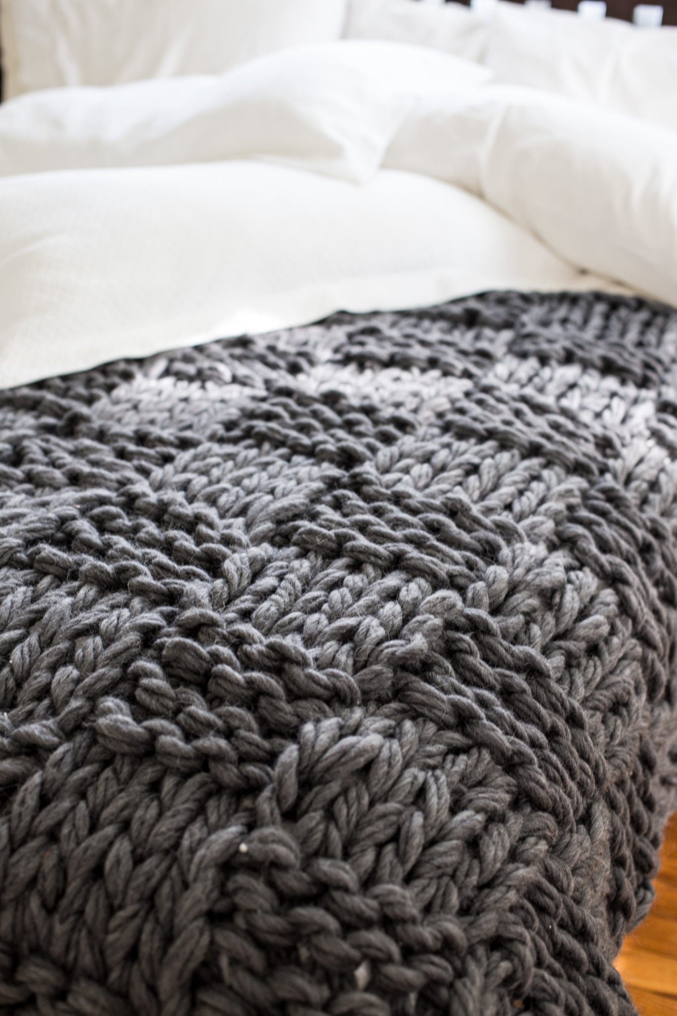 Chunky Arm Knit Blanket Pattern Flax & Twine