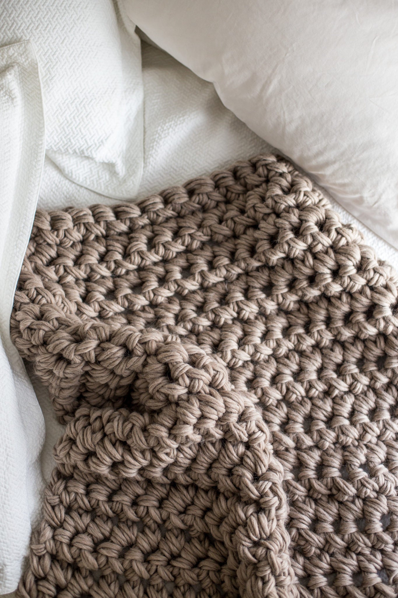 Hand Crochet Blanket in an Hour Flax & Twine
