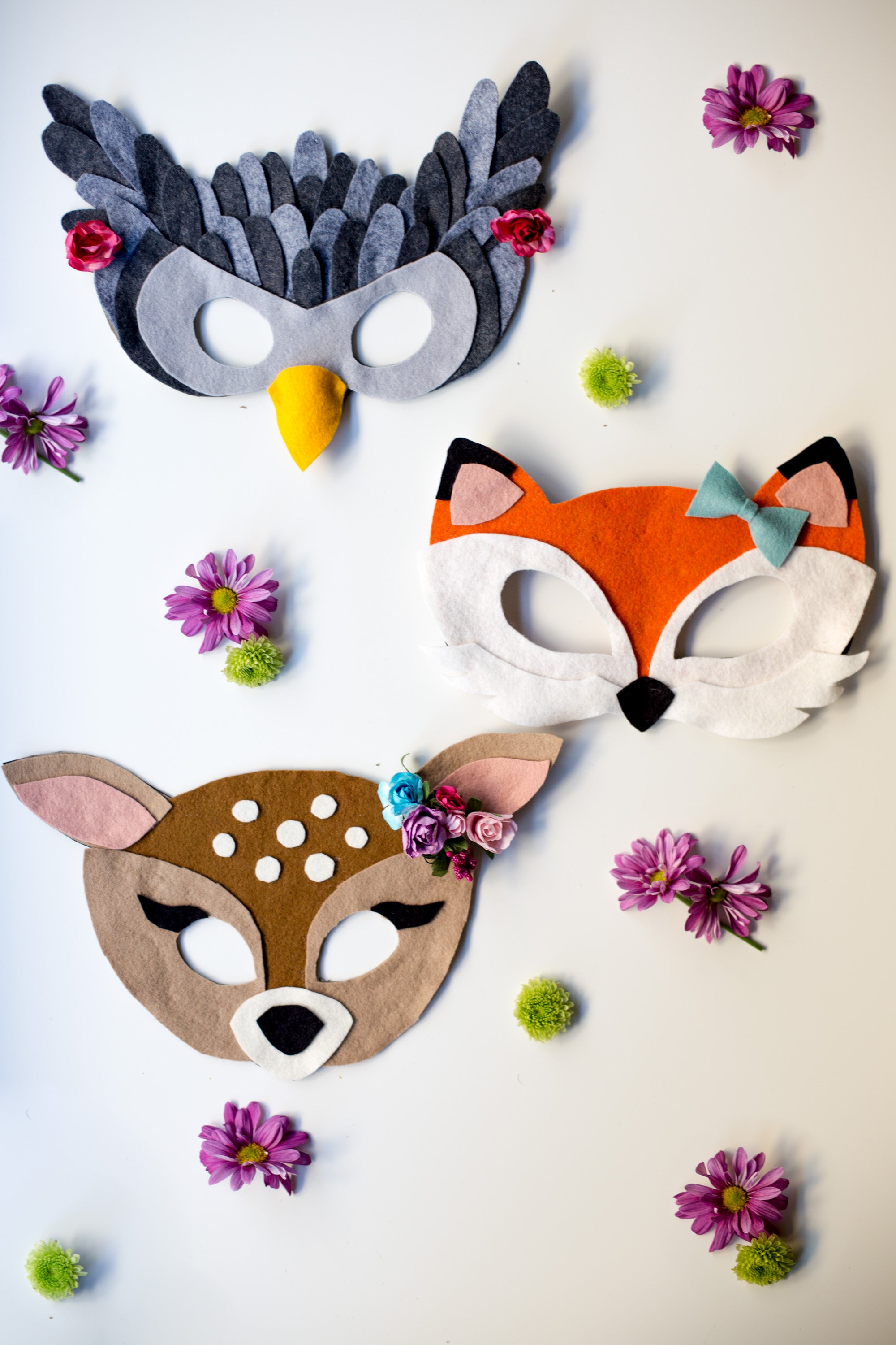 NoSew Free Felt Animal Mask Patterns Flax & Twine